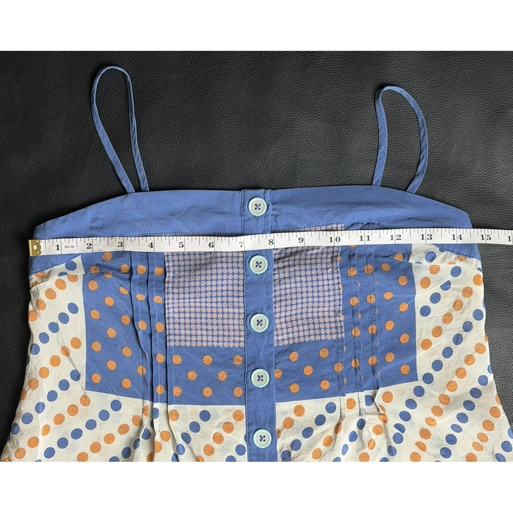 Maeve Anthropologie 100% Silk Polka Dot Camisole Button Front Tank Top 00P EUC - Picture 6 of 10